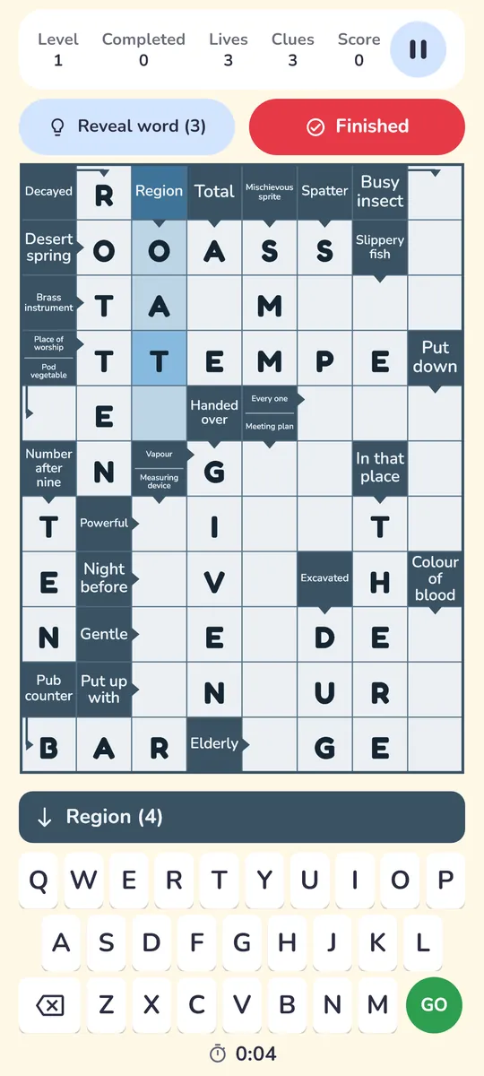 Arrow Words being played