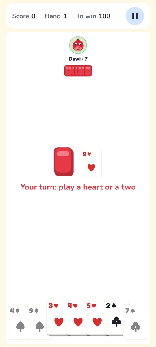 Crazy Eights being played