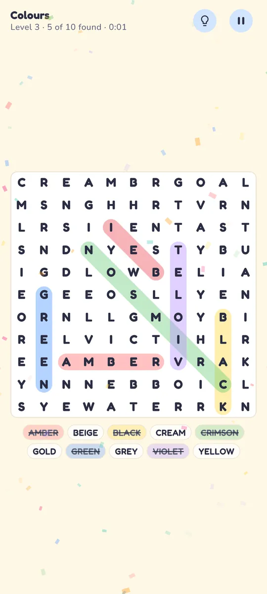 Word Search being played